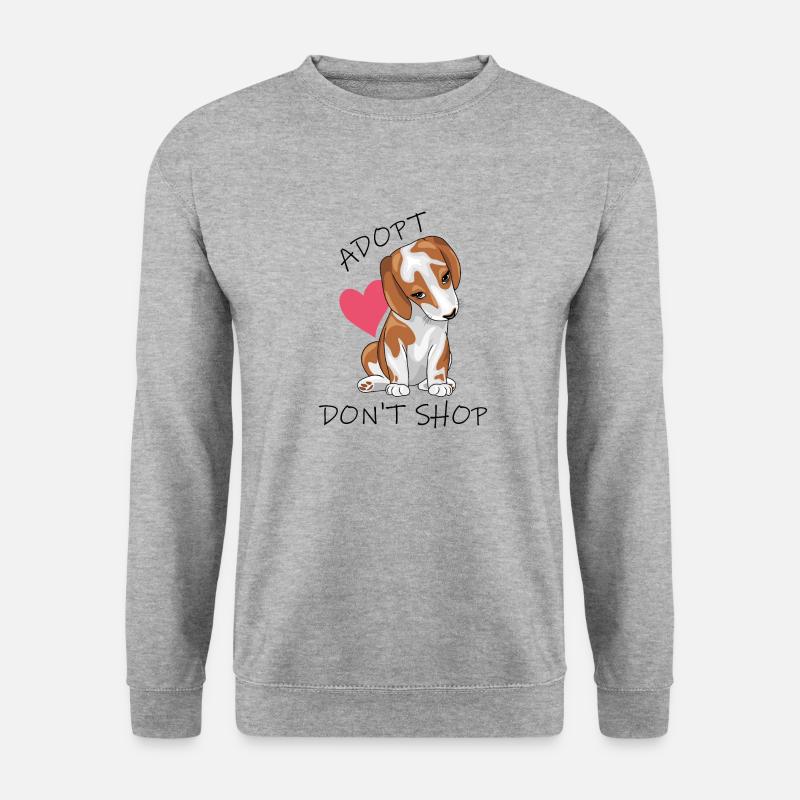 Süßer Beagle. Adoptieren - Unisex Pullover - Weißgrau meliert