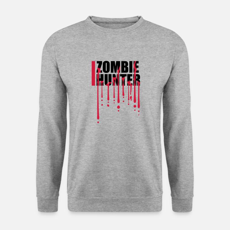Chasseur de zombies Citation d’Halloween - Sweat-shirt Unisexe - gris chiné