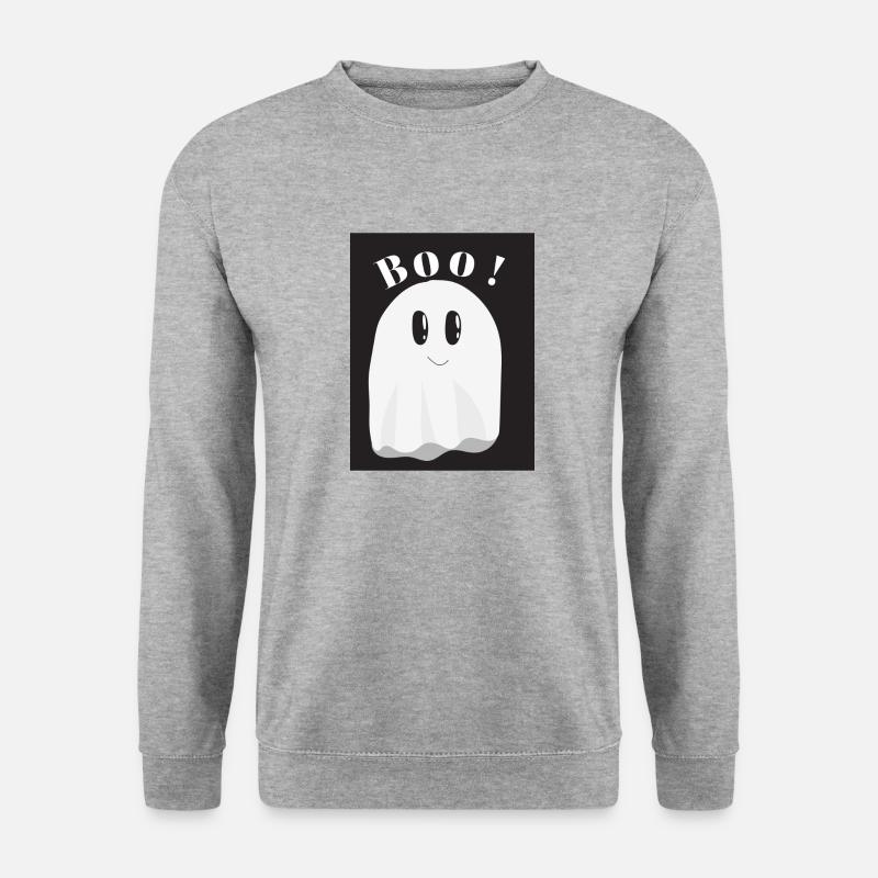 Halloween Geist - Unisex Pullover - Weißgrau meliert