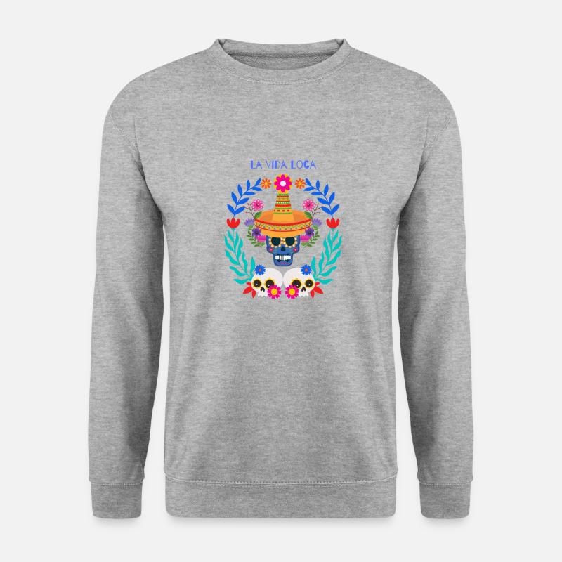 LA VIDA LOCA1 - Unisex Pullover - Weißgrau meliert