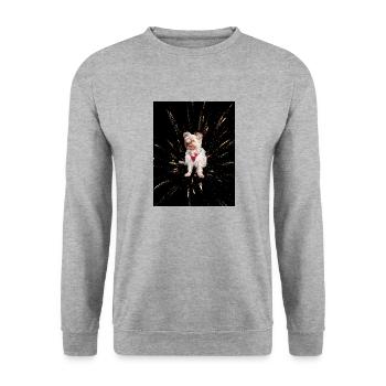 Yorkshire Terrier - Unisex Pullover - Weißgrau meliert - Vorne - Alina (178cm) & Michal (187cm)