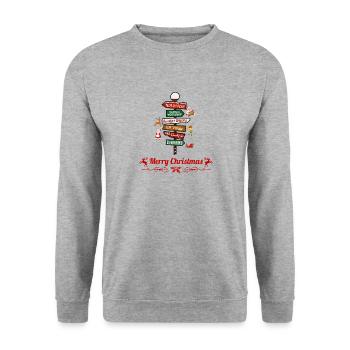 Merry Christmas - Unisex Sweatshirt - salt & pepper - Front - Alina (178cm) & Michal (187cm)