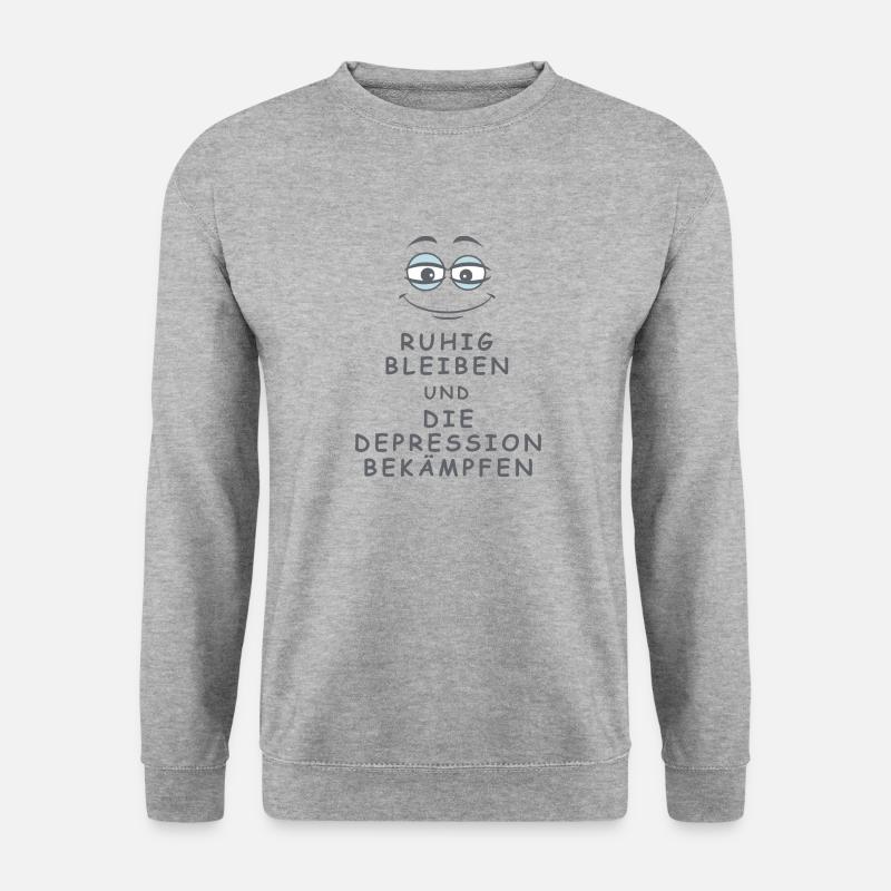Depression bekämpfen - Unisex Pullover - Weißgrau meliert