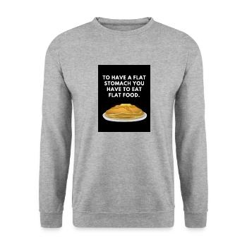 flache bauch flaches essen - Unisex Pullover - Weißgrau meliert - Vorne - Alina (178cm) & Michal (187cm)