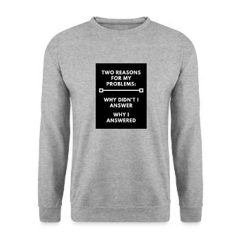 Ich habe 2 probleme - Unisex Pullover - Weißgrau meliert - Vorne - Alina (178cm) & Michal (187cm)