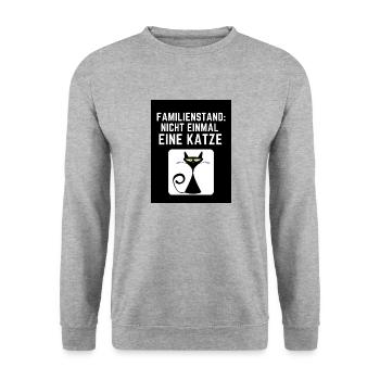 Familienstand: nicht mal eine Katze - Unisex Pullover - Weißgrau meliert - Vorne - Alina (178cm) & Michal (187cm)