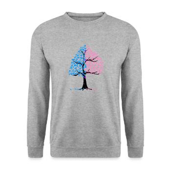Boy Girl Hearts Tree - Unisex Sweatshirt - salt & pepper - Front - Alina (178cm) & Michal (187cm)