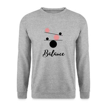 Keep your balance - Unisex Pullover - Weißgrau meliert - Vorne - Alina (178cm) & Michal (187cm)