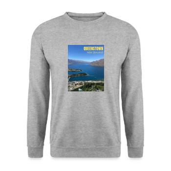 Queenstown NZ - Unisex Sweatshirt - salt & pepper - Front - Alina (178cm) & Michal (187cm)