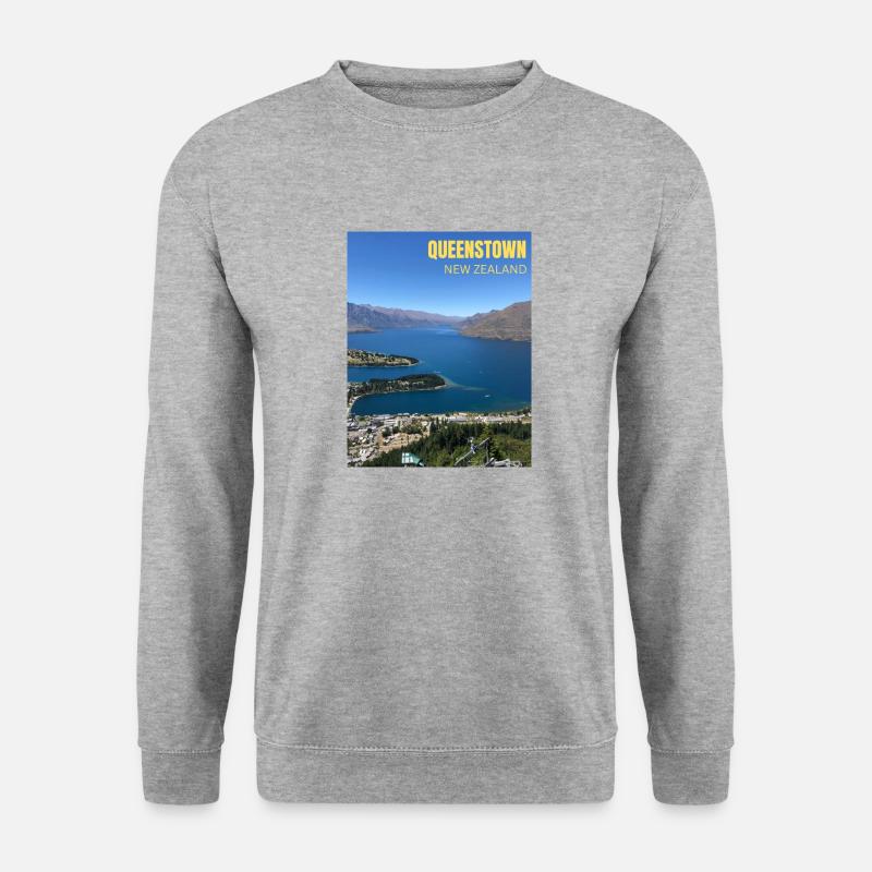 Queenstown Neuseeland - Unisex Pullover - Weißgrau meliert