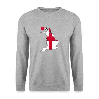 I Love Soccer England - Unisex Sweatshirt - salt & pepper - Front - Alina (178cm) & Michal (187cm)