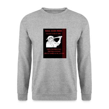 NAILL GLÚN DUBH, ANCESTOR OF THE O NEILLS - Unisex Sweatshirt - salt & pepper - Front - Alina (178cm) & Michal (187cm)