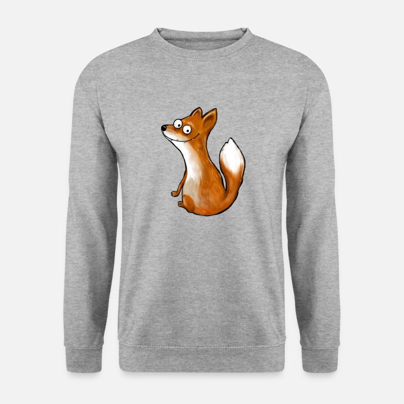 Fuchs - Unisex Pullover - Weißgrau meliert