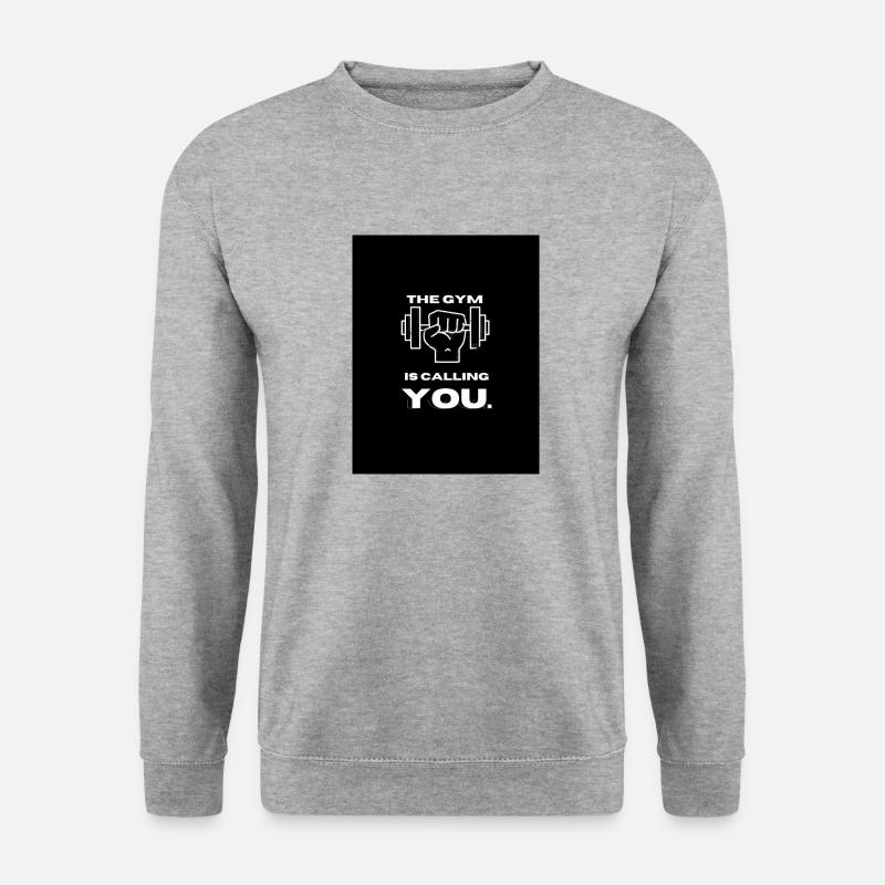 The Gym is Calling You - Unisex Pullover - Weißgrau meliert