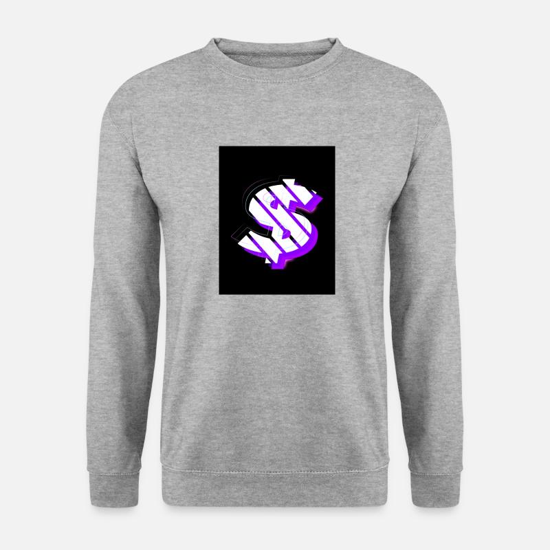 Cash Black Purple - Unisex Pullover - Weißgrau meliert