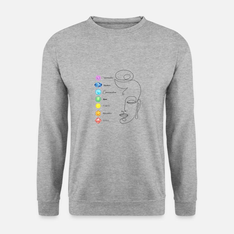 Chakra3 - Unisex Pullover - Weißgrau meliert