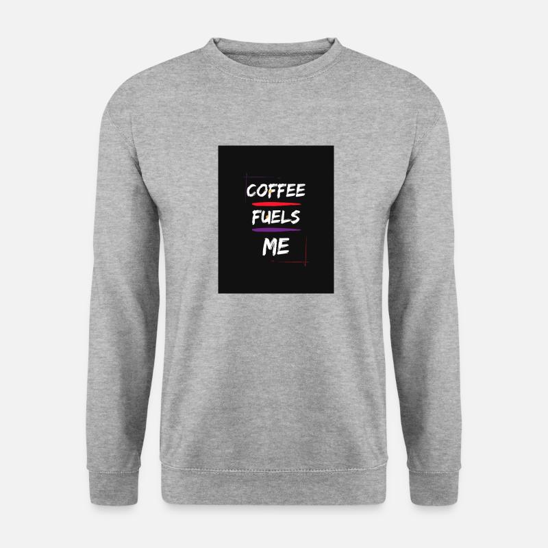 Coffe Fuels me - Unisex Pullover - Weißgrau meliert