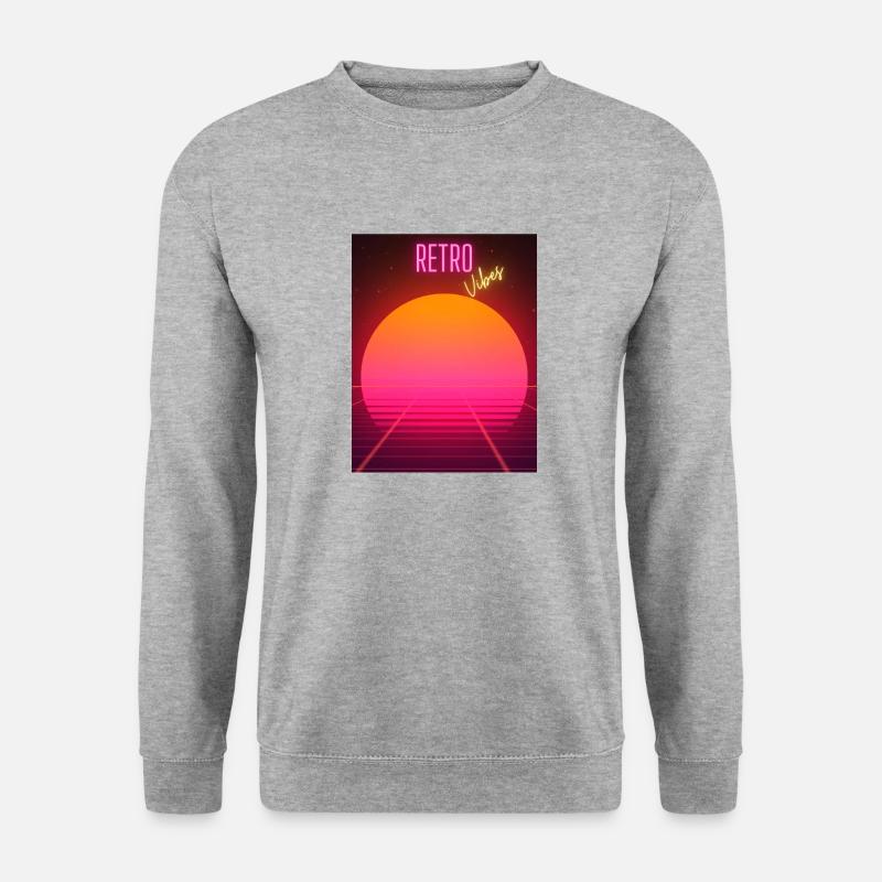 RETRO-VIBES - Unisex Pullover - Weißgrau meliert