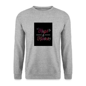 HUGS AND KISSES - Unisex Sweatshirt - salt & pepper - Front - Alina (178cm) & Michal (187cm)