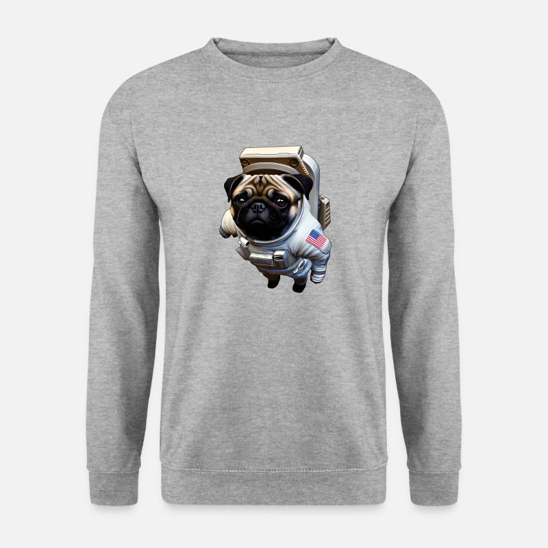 Pug floating in space - Unisex Sweatshirt - salt & pepper
