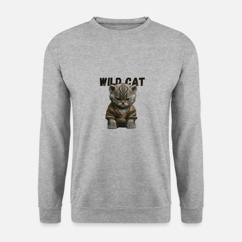 Wildkatze - Unisex Pullover - Weißgrau meliert