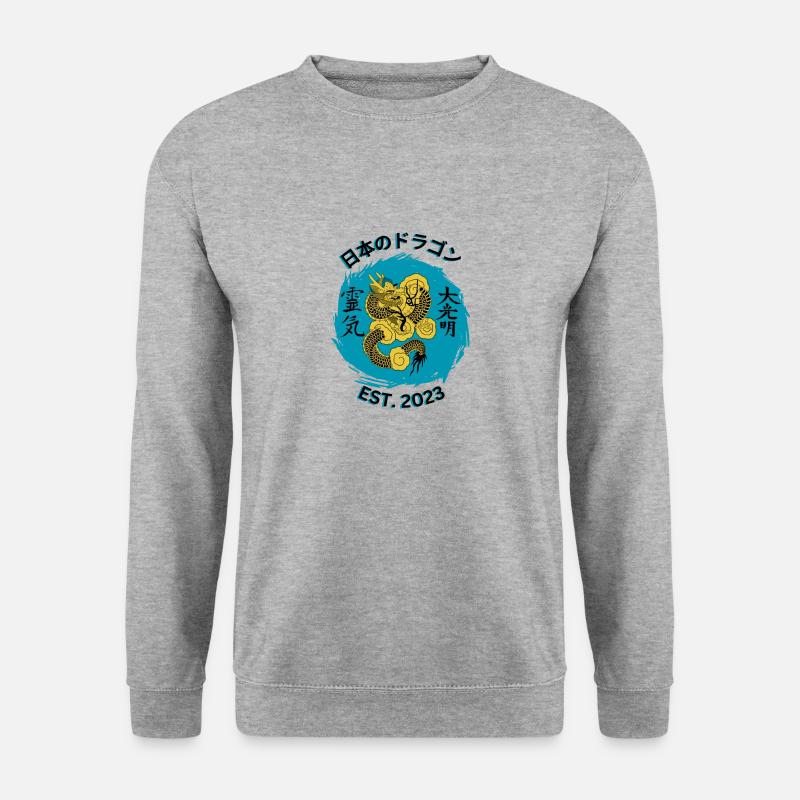 Golden Dragon - Unisex Pullover - Weißgrau meliert