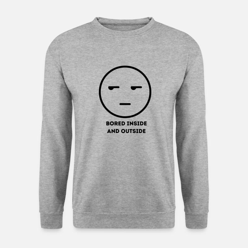 Bored inside and outside FACE2 - Unisex Pullover - Weißgrau meliert