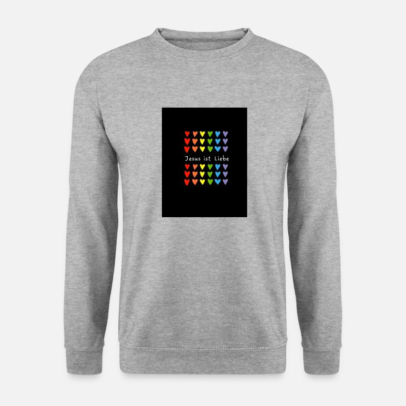 Jesus is Love - Unisex Pullover - Weißgrau meliert