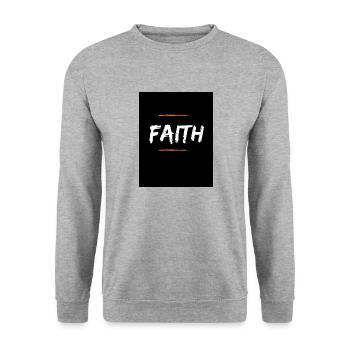 FAITH - Unisex Pullover - Weißgrau meliert - Vorne - Alina (178cm) & Michal (187cm)