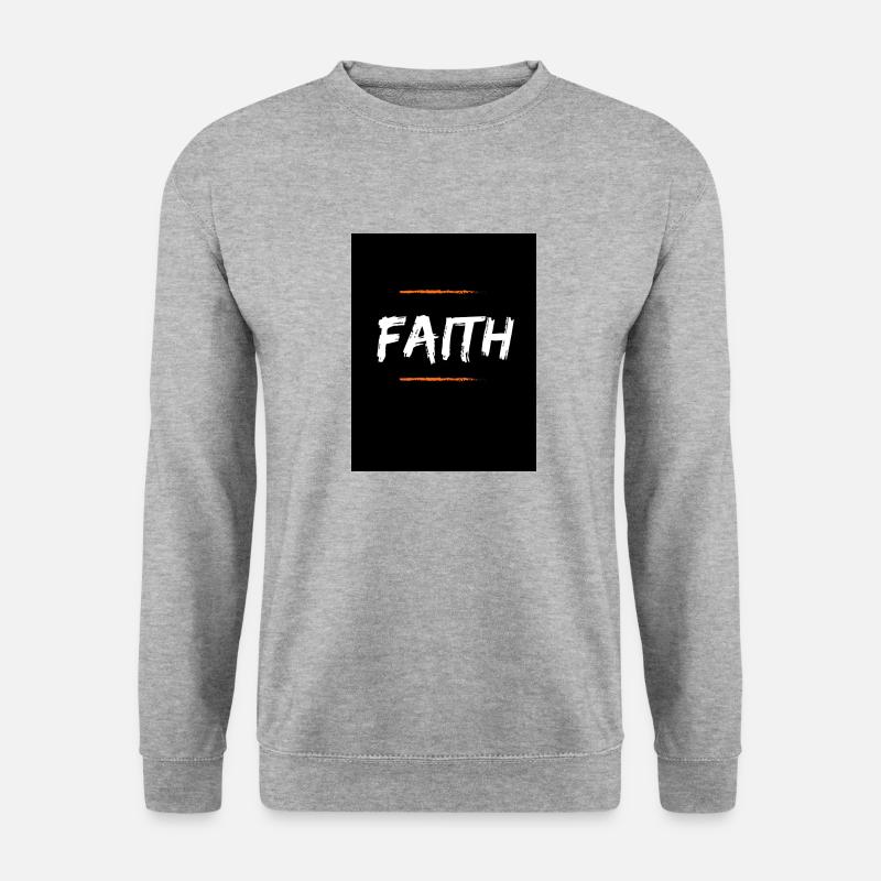 FAITH - Unisex Pullover - Weißgrau meliert