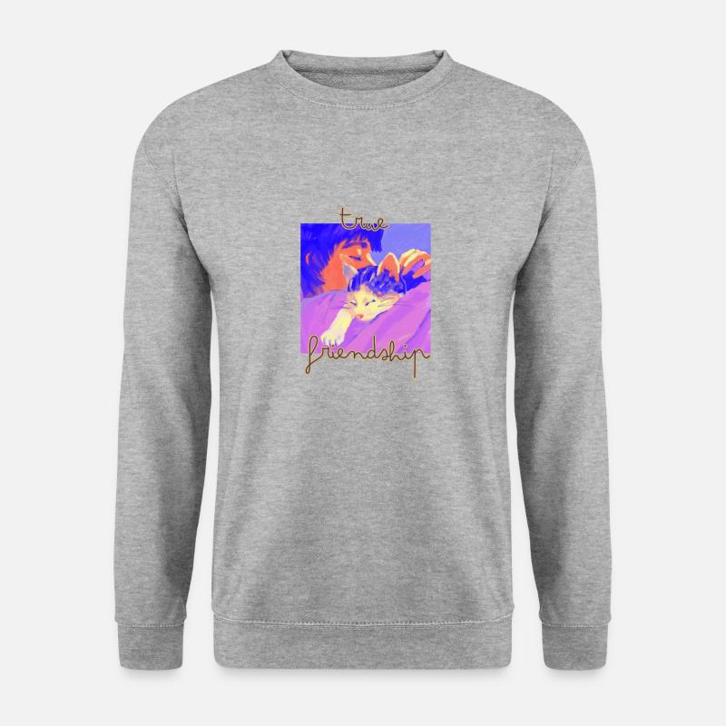 Wahre Freundschaft - Unisex Pullover - Weißgrau meliert