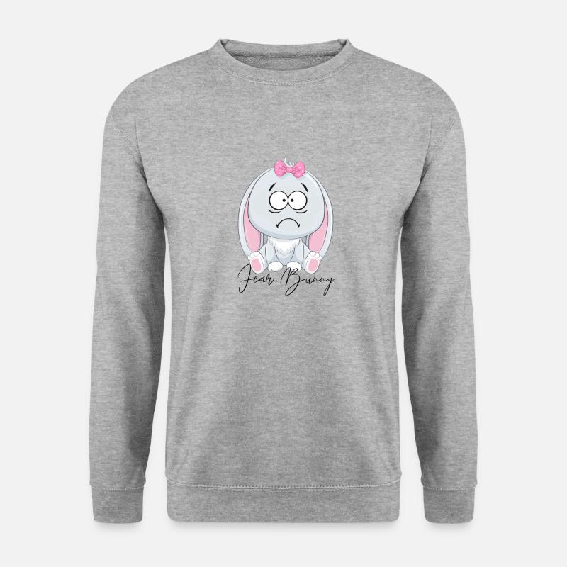 Angsthase - Fear Bunny - Unisex Pullover - Weißgrau meliert