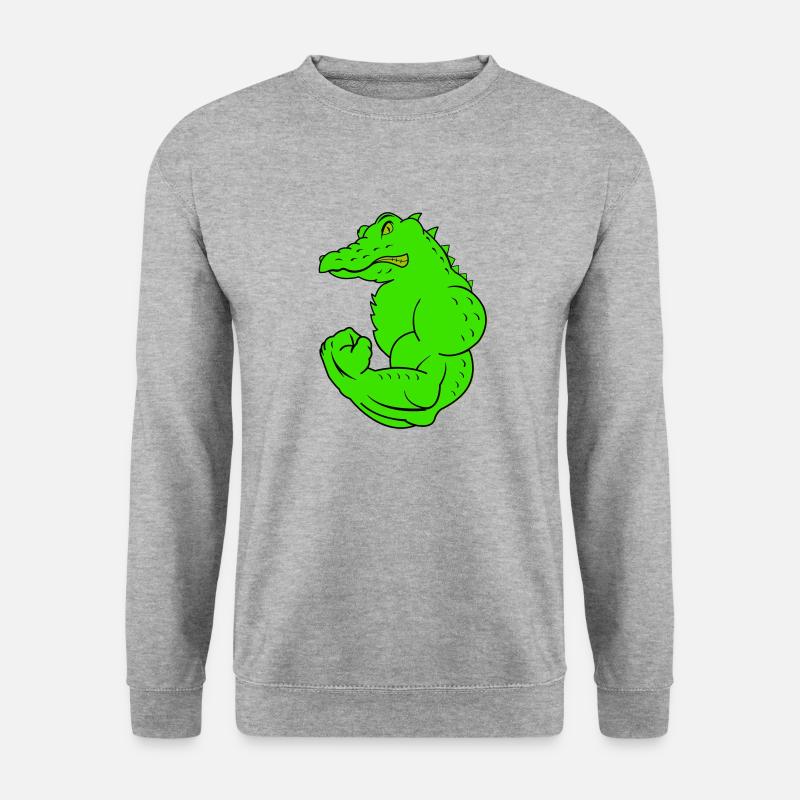 strong crocodile - Unisex Pullover - Weißgrau meliert