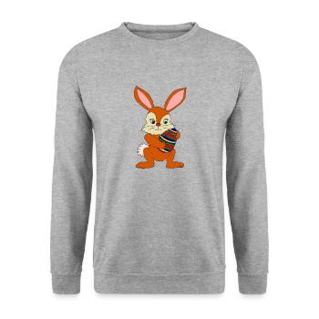 osterhase - Unisex Pullover - Weißgrau meliert - Vorne - Alina (178cm) & Michal (187cm)
