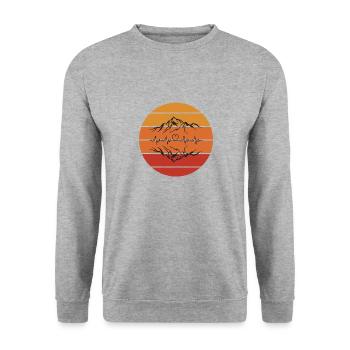 Randonnée en montagne - Wanderliebe - Sweat-shirt Unisexe - gris chiné - Devant - Alina (178cm) & Michal (187cm)