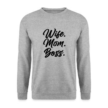 Funny Mom Gift Mom Mother's Day - Unisex Sweatshirt - salt & pepper - Front - Alina (178cm) & Michal (187cm)