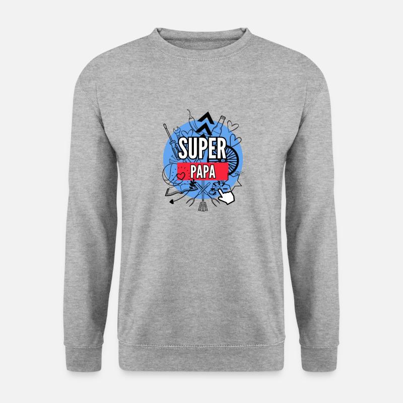 Superdad - Unisex Pullover - Weißgrau meliert