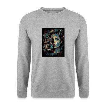 jugapilo Retro printing images - Unisex Sweatshirt - salt & pepper - Front - Alina (178cm) & Michal (187cm)