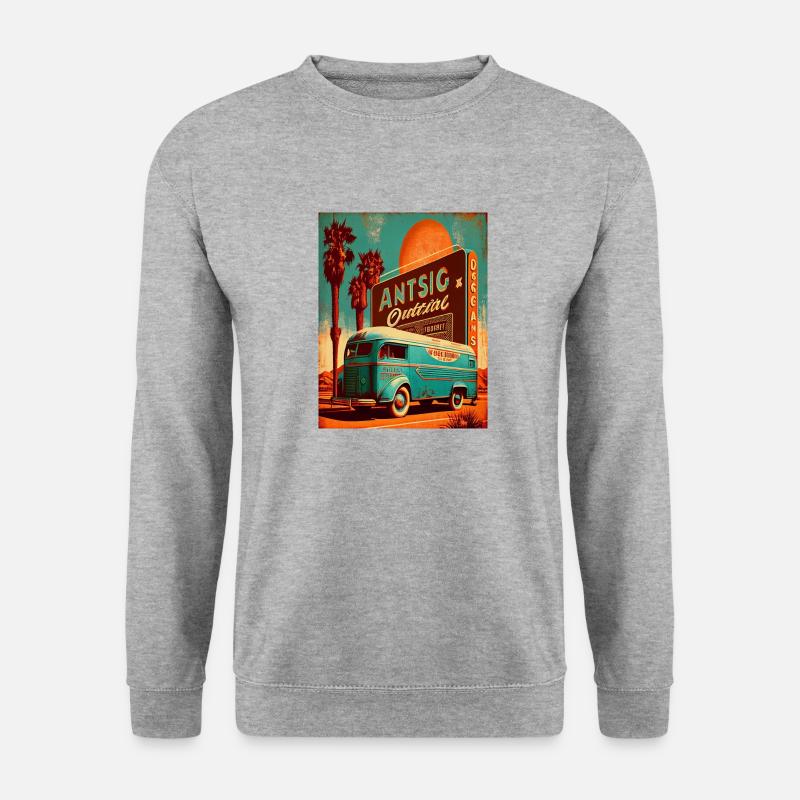 jugapilo Bilder Retro-Druck - Unisex Pullover - Weißgrau meliert