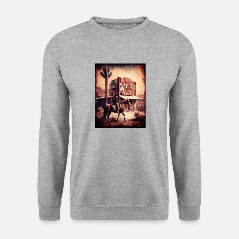 jugapilo Retro Cowboy - Unisex Pullover - Weißgrau meliert