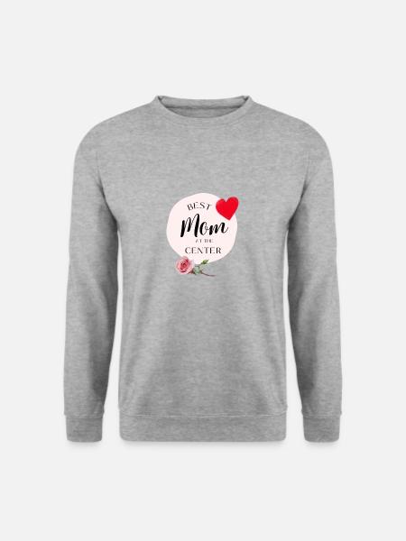 Beste Mutter im Zentrum - Unisex Pullover - Weißgrau meliert