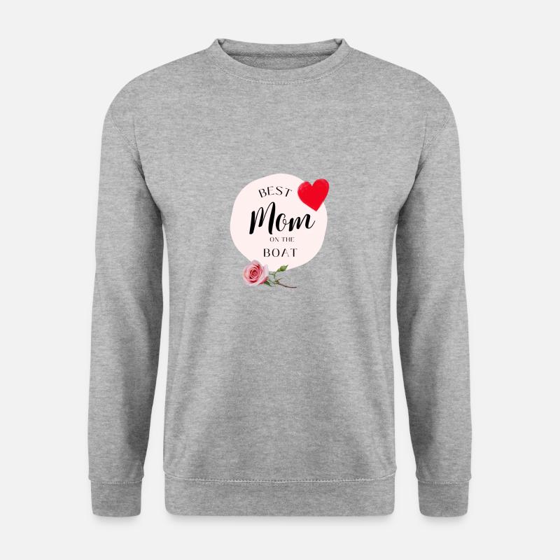 Beste Mutter auf dem Boot - Unisex Pullover - Weißgrau meliert