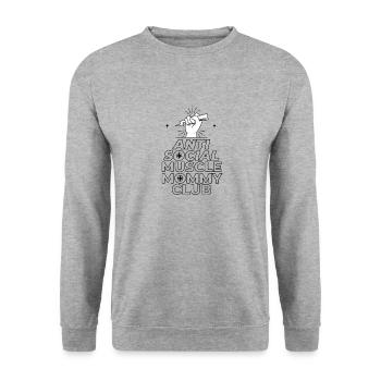 Anti Social Muscle Mommy Club - Unisex Sweatshirt - salt & pepper - Front - Alina (178cm) & Michal (187cm)