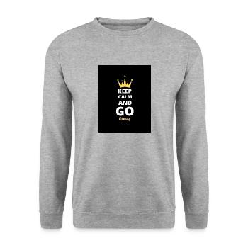Keep Calm And Go Fish T-Shirt - Sweat-shirt Unisexe - gris chiné - Devant - Alina (178cm) & Michal (187cm)