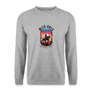 Wild Ones Never Die - Unisex Sweatshirt - salt & pepper - Front - Alina (178cm) & Michal (187cm)