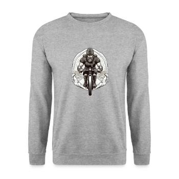 Road Warrior - Viking Warrior Road Cyclist - Sweat-shirt Unisexe - gris chiné - Devant - Alina (178cm) & Michal (187cm)