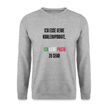 Spruch 3 - Unisex Pullover - Weißgrau meliert - Vorne - Alina (178cm) & Michal (187cm)