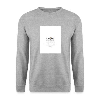 Liebe - Unisex Pullover - Weißgrau meliert - Vorne - Alina (178cm) & Michal (187cm)