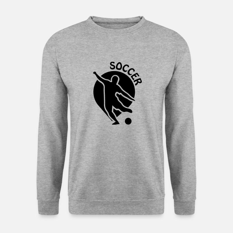 Fußball Soccer - Unisex Pullover - Weißgrau meliert