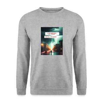 Wie wirst du wachsen? - Unisex Pullover - Weißgrau meliert - Vorne - Alina (178cm) & Michal (187cm)